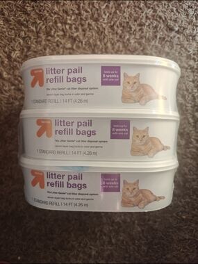 Target Litter Pail Storage Bags Container with White Lid and Blue Tabs